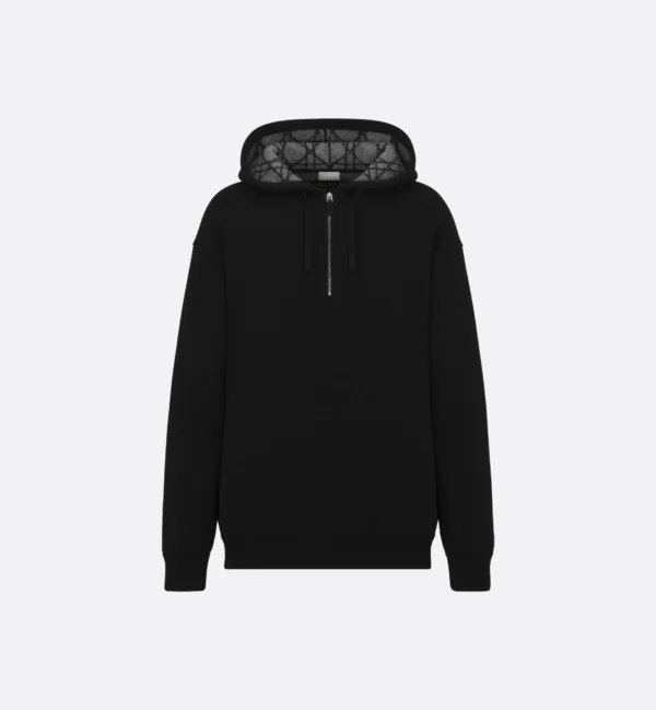 Felpa con Cappuccio Nero-Icone Dio