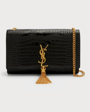 Crocodile Noir Pochette Monogramme Chaîne