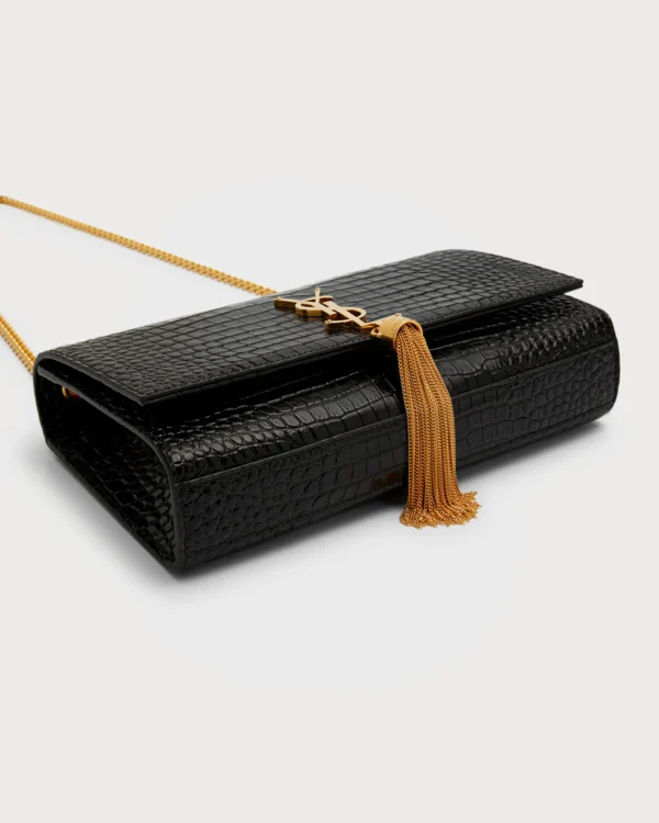 Crocodile Noir Pochette Monogramme Chaîne