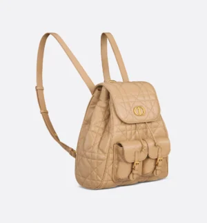 Beige Caro Élégance – Medium Backpack
