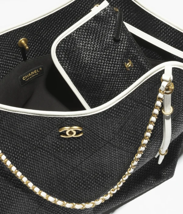 Tote Noir & Ivoire raffia